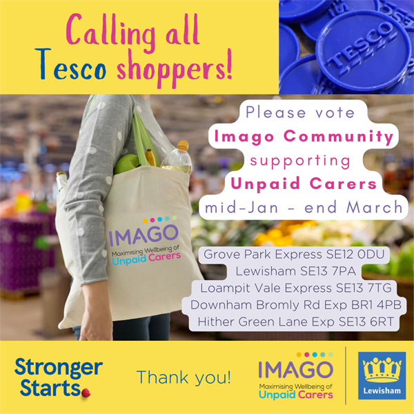 Vote for Lewisham Unpaid Carers in Tesco Stronger Starts